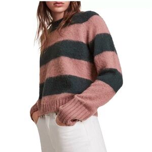 All Saints Striped Crewneck Pink and Blue Lou sweater XS